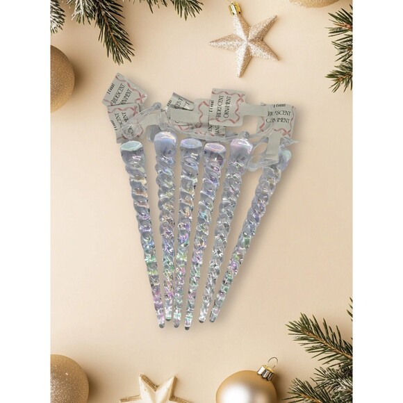 Target Bullseye Playground 2025 Christmas Iridescent Icicles Lot Of 6 - Picture 1 of 5